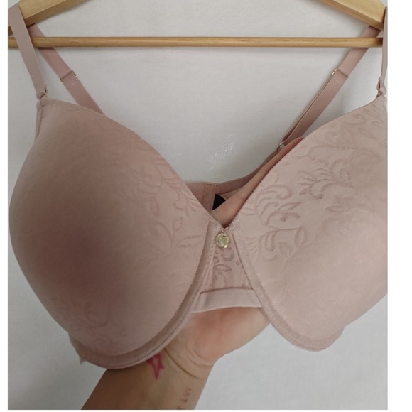 Natori Full Coverage Jacquard Bra 136059 Underwire Tan Rose Pink Jacquard 36DD - Picture 4 of 7
